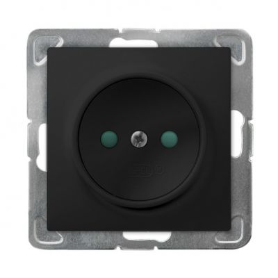 IMPRESJA Gniazdo pojedyncze z przesłonami torów prądowych kolor czarny metalik GP-1YP/m/33 OSPEL (GP-1YP/m/33)