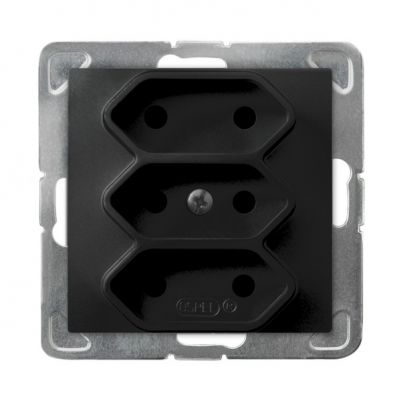 IMPRESJA Gniazdo potrójne EURO kolor czarny metalik GP-3Y/m/33 OSPEL (GP-3Y/m/33)