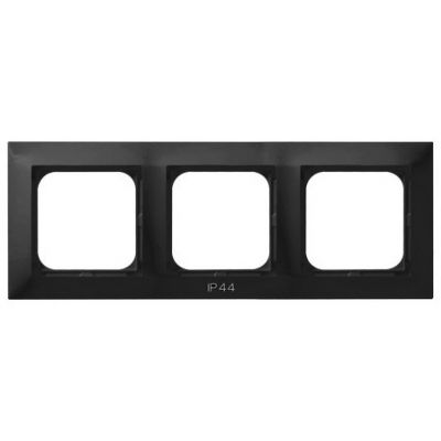 IMPRESJA Ramka potrójna do łączników IP44 kolor czarny metalik RH-3Y/33 OSPEL (RH-3Y/33)
