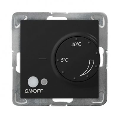 IMPRESJA Regulator temperatury z czujnikiem napowietrznym kolor czarny metalik RTP-1YN/m/33 OSPEL (RTP-1YN/m/33)