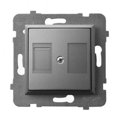 ARIA Obudowa gniazda pojedynczego z przesłoną typu Keystone prosta kolor szary mat GPK-1UP/p/70 OSPEL (GPK-1UP/p/70)
