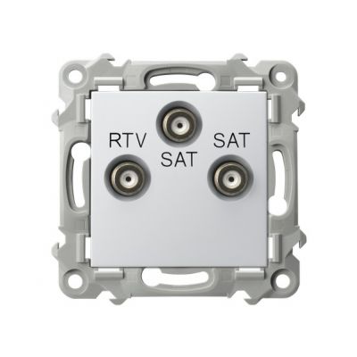 SZAFIR Gniazdo antenowe RTV-SAT z dwoma wyjściami SAT kolor biały GPA-Z2S/m/00 OSPEL (GPA-Z2S/m/00)