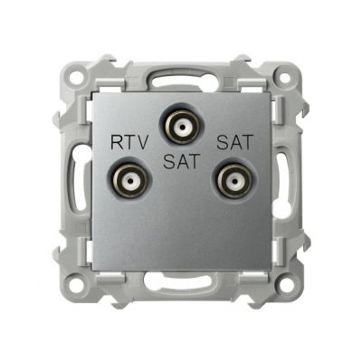 SZAFIR Gniazdo antenowe RTV-SAT z dwoma wyjściami SAT kolor srebro GPA-Z2S/m/18 OSPEL (GPA-Z2S/m/18)