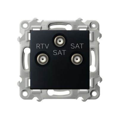 SZAFIR Gniazdo antenowe RTV-SAT z dwoma wyjściami SAT kolor czarny metalik GPA-Z2S/m/33 OSPEL (GPA-Z2S/m/33)