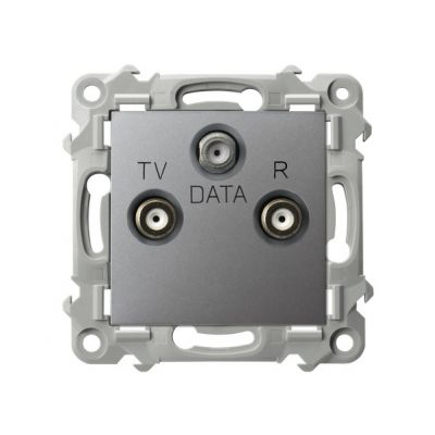SZAFIR Gniazdo antenowe RTV-DATA kolor szary mat GPA-ZD/m/70 OSPEL (GPA-ZD/m/70)