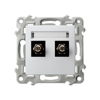 SZAFIR Gniazdo ekwipotencjalne podwójne kolor biały GPE-2Z/m/00 OSPEL (GPE-2Z/m/00)