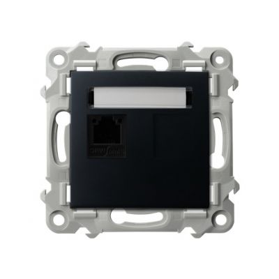 SZAFIR Gniazdo telefoniczne pojedyncze kolor czarny metalik GPT-1Z/m/33 OSPEL (GPT-1Z/m/33)