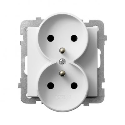 SONATA Gniazdo podwójne z uziemieniem moduł bez ramki kolor biały mat GP-2RRZ/m/75 OSPEL (GP-2RRZ/m/75)