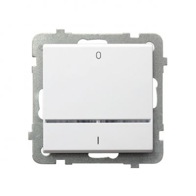 SONATA Łącznik dwubiegunowy z podświetleniem niebieskim kolor biały mat ŁP-11RS/m/75 OSPEL (ŁP-11RS/m/75)