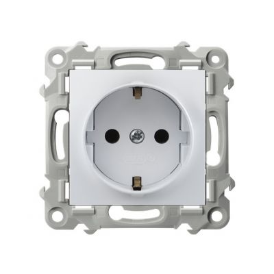 SZAFIR Gniazdo pojedyncze z uziemieniem schuko kolor biały GP-1ZS/m/00 OSPEL (GP-1ZS/m/00)