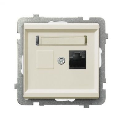 SONATA Gniazdo komputerowe pojedyncze kat. 6 MMC kolor ecru GPK-1R/K6/m/27 OSPEL (GPK-1R/K6/m/27)
