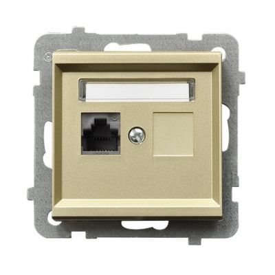 SONATA Gniazdo komputerowe pojedyncze kat. 6 MMC kolor szampański złoty GPK-1R/K6/m/39 OSPEL (GPK-1R/K6/m/39)