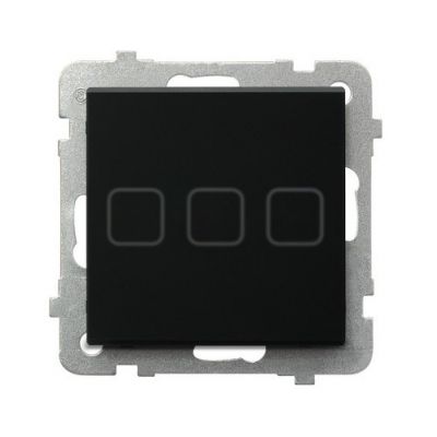 SONATA TOUCH Łącznik dotykowy potrójny z podświetleniem kolor czarne szkło szronione ŁPD-13RS/m/79 OSPEL (ŁPD-13RS/m/79)