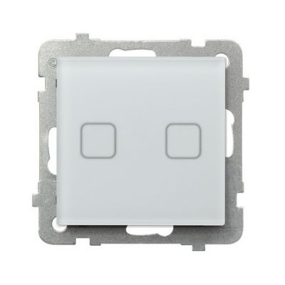 SONATA TOUCH Łącznik dotykowy podwójny schodowy/podwójny krzyżowy z podświetleniem kolor białe szkło szronione ŁPD-26RS/m/78 OSPEL (ŁPD-26RS/m/78)