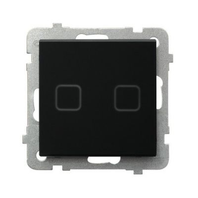 SONATA TOUCH Łącznik dotykowy podwójny schodowy/podwójny krzyżowy z podświetleniem kolor czarne szkło szronione ŁPD-26RS/m/79 OSPEL (ŁPD-26RS/m/79)