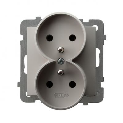 AS Gniazdo podwójne z uziemieniem kaszmir GP-2GRZ/m/82 OSPEL (GP-2GRZ/m/82)