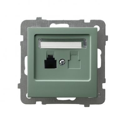 AS Gniazdo telefoniczne pojedyncze - kolor zielony mat (GPT-1G/m/84)