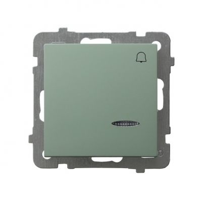 AS Łącznik zwierny "dzwonek" z podświetleniem niebieskim - kolor zielony mat (ŁP-6GS/m/84)