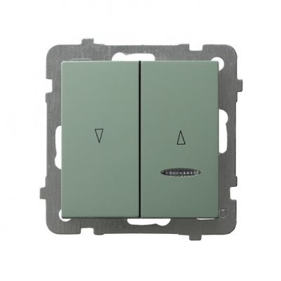 AS Łącznik żaluzjowy z podświetleniem niebieskim z blokadą mechaniczną - kolor zielony mat (ŁP-7GBS/m/84)