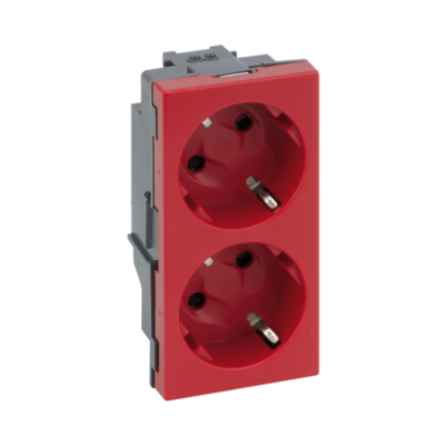 Simon Connect Gniazdo podwójne S500 Schuko 2x230V 16A bez sygnalizacji nożowe czerwony 50000432-037 KONTAKT (50000432-037)