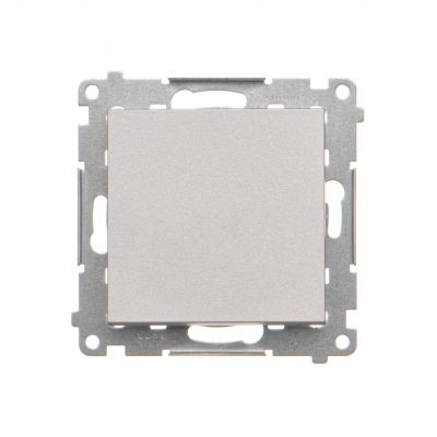 Simon 55 Przycisk zwierny pojedynczy rozwierny bez piktogramu szybkozłączka Aluminium mat TPR1.01/143 KONTAKT (TPR1.01/143)