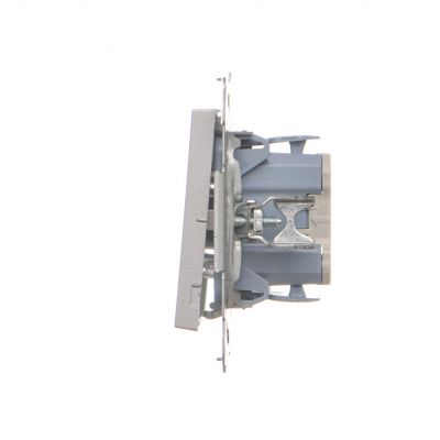Simon 55 Przycisk zwierny pojedynczy rozwierny bez piktogramu szybkozłączka Aluminium mat TPR1.01/143 KONTAKT (TPR1.01/143)