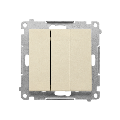Simon 55 Przycisk zwierny potrójny z podświetleniem LED szybkozłączka Szampański mat TP31L.01/144 KONTAKT (TP31L.01/144)