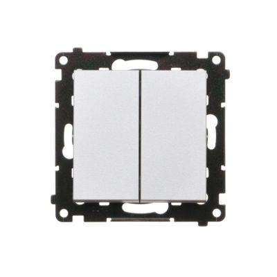 Simon 55 Przycisk zwierny podwójny zwierny bez piktogramu szybkozłączka Aluminium mat TP2.01/143 KONTAKT (TP2.01/143)
