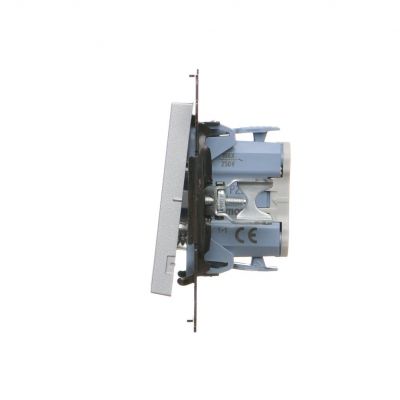 Simon 55 Przycisk zwierny podwójny zwierny bez piktogramu szybkozłączka Aluminium mat TP2.01/143 KONTAKT (TP2.01/143)
