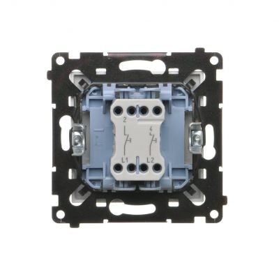 Simon 55 Przycisk zwierny podwójny zwierny bez piktogramu szybkozłączka Aluminium mat TP2.01/143 KONTAKT (TP2.01/143)