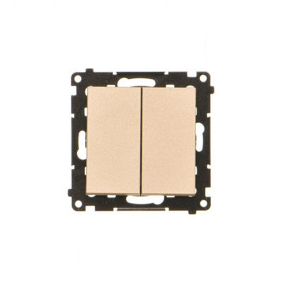 Simon 55 Przycisk zwierny podwójny zwierny bez piktogramu szybkozłączka Szampański mat TP2.01/144 KONTAKT (TP2.01/144)