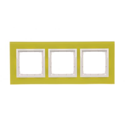Simon 54 Nature Ramka 3-krotna Nature-Szkło LIMONKOWY SORBET IP20/IP44* (*IP44-należy zastosować zestaw uszczelek DUN3) DRN3/90 KONTAKT (DRN3/90)