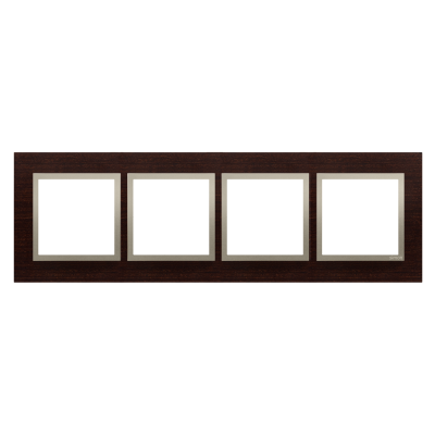 Simon 54 Nature Ramka 4-krotna Nature-Drewno ZŁOTE WENGE IP20/IP44* (*IP44-należy zastosować zestaw uszczelek DUN4) DRN4/85 KONTAKT (DRN4/85)