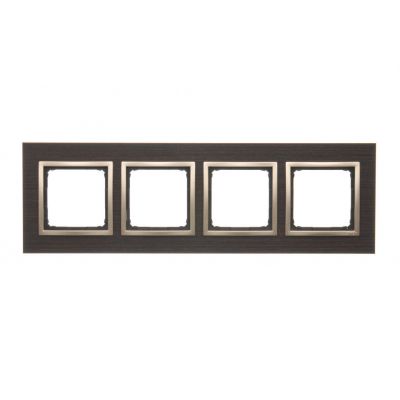 Simon 54 Nature Ramka 4-krotna Nature-Drewno ZŁOTE WENGE IP20/IP44* (*IP44-należy zastosować zestaw uszczelek DUN4) DRN4/85 KONTAKT (DRN4/85)