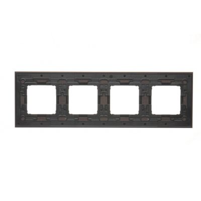 Simon 54 Nature Ramka 4-krotna Nature-Drewno ZŁOTE WENGE IP20/IP44* (*IP44-należy zastosować zestaw uszczelek DUN4) DRN4/85 KONTAKT (DRN4/85)