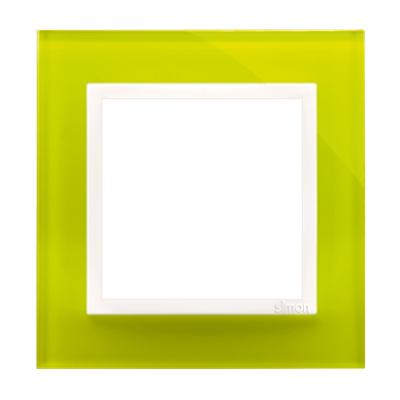 Simon 54 Nature Ramka 1-krotna Nature-Szkło LIMONKOWY SORBET IP20/IP44* (*IP44-należy zastosować uszczelkę ramki DUN1) DRN1/90 KONTAKT (DRN1/90)