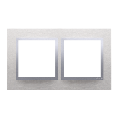 Simon 54 Nature Ramka 2-krotna Nature-Metal INOX KLASYCZNY IP20/IP44* (*IP44-należy zastosować zestaw uszczelek DUN2) DRN2/77 KONTAKT (DRN2/77)
