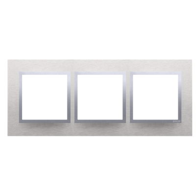 Simon 54 Nature Ramka 3-krotna Nature-Metal INOX KLASYCZNY IP20/IP44* (*IP44-należy zastosować zestaw uszczelek DUN3) DRN3/77 KONTAKT (DRN3/77)