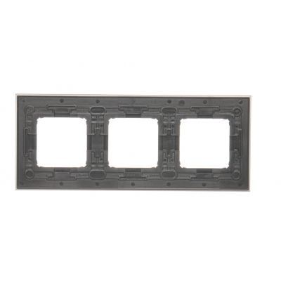 Simon 54 Nature Ramka 3-krotna Nature-Metal INOX KLASYCZNY IP20/IP44* (*IP44-należy zastosować zestaw uszczelek DUN3) DRN3/77 KONTAKT (DRN3/77)