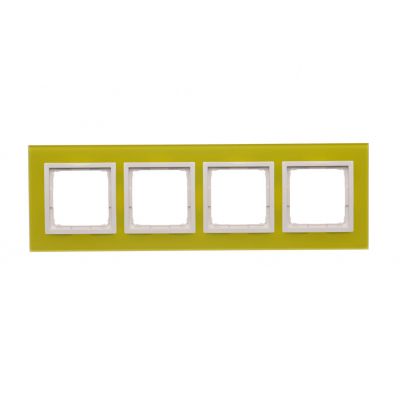 Simon 54 Nature Ramka 4-krotna Nature-Szkło LIMONKOWY SORBET IP20/IP44* (*IP44-należy zastosować zestaw uszczelek DUN4) DRN4/90 KONTAKT (DRN4/90)
