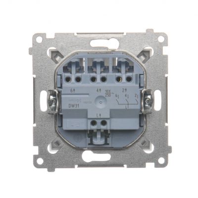 Simon 54 Łącznik potrójny 10A 250V szybkozłączka srebrny mat DW31.01/43 KONTAKT (DW31.01/43)