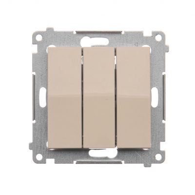 Simon 54 Łącznik potrójny z podświetleniem LED 10A 250V szybkozłączka kremowy DW31L.01/41 KONTAKT (DW31L.01/41)