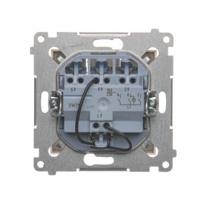 Simon 54 Łącznik potrójny z podświetleniem LED 10A 250V szybkozłączka kremowy DW31L.01/41 KONTAKT (DW31L.01/41)
