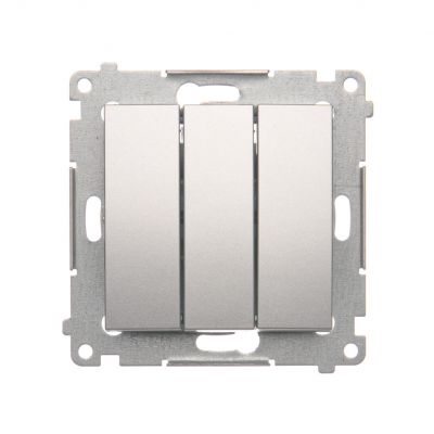 Simon 54 Łącznik potrójny z podświetleniem LED 10A 250V szybkozłączka srebrny mat DW31L.01/43 KONTAKT (DW31L.01/43)