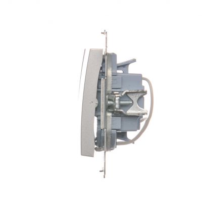 Simon 54 Łącznik potrójny z podświetleniem LED 10A 250V szybkozłączka srebrny mat DW31L.01/43 KONTAKT (DW31L.01/43)