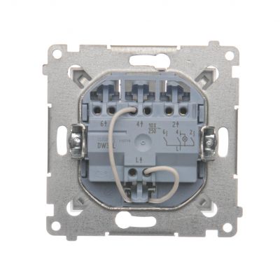 Simon 54 Łącznik potrójny z podświetleniem LED 10A 250V szybkozłączka srebrny mat DW31L.01/43 KONTAKT (DW31L.01/43)
