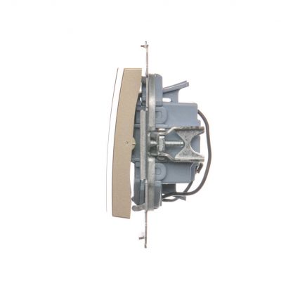 Simon 54 Łącznik potrójny z podświetleniem LED 10A 250V szybkozłączka złoty mat DW31L.01/44 KONTAKT (DW31L.01/44)