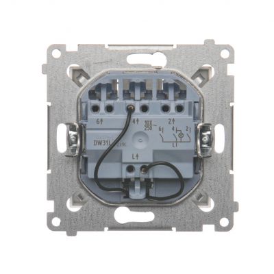 Simon 54 Łącznik potrójny z podświetleniem LED 10A 250V szybkozłączka złoty mat DW31L.01/44 KONTAKT (DW31L.01/44)