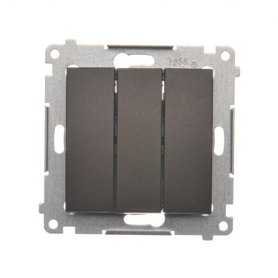 Simon 54 Łącznik potrójny z podświetleniem LED 10A 250V szybkozłączka brąz mat DW31L.01/46 KONTAKT (DW31L.01/46)