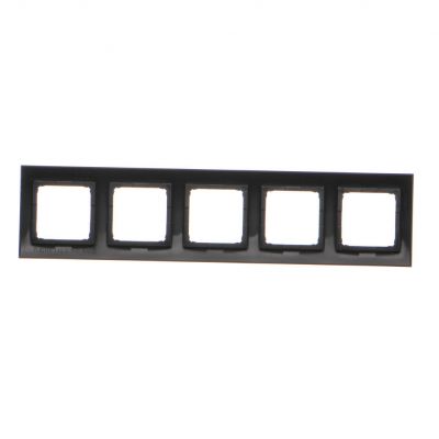 Simon 54 Premium Ramka 5-krotna PREMIUM do puszek karton-gips IP20 / IP44 czarny DRK5/49 KONTAKT (DRK5/49)